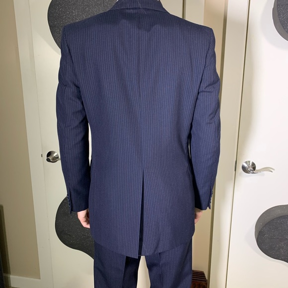 Barryton Vintage Wool Blend Blue Pinstripe Suit - Picture 5 of 8